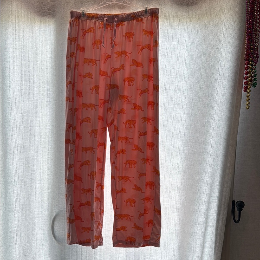 Orange Geometric Print Pajama Pants Intimates Sleepwear